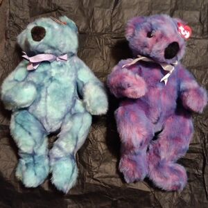 NWT TY BEANIE BUDDIES PURPKELEARY & BLUEBEARY